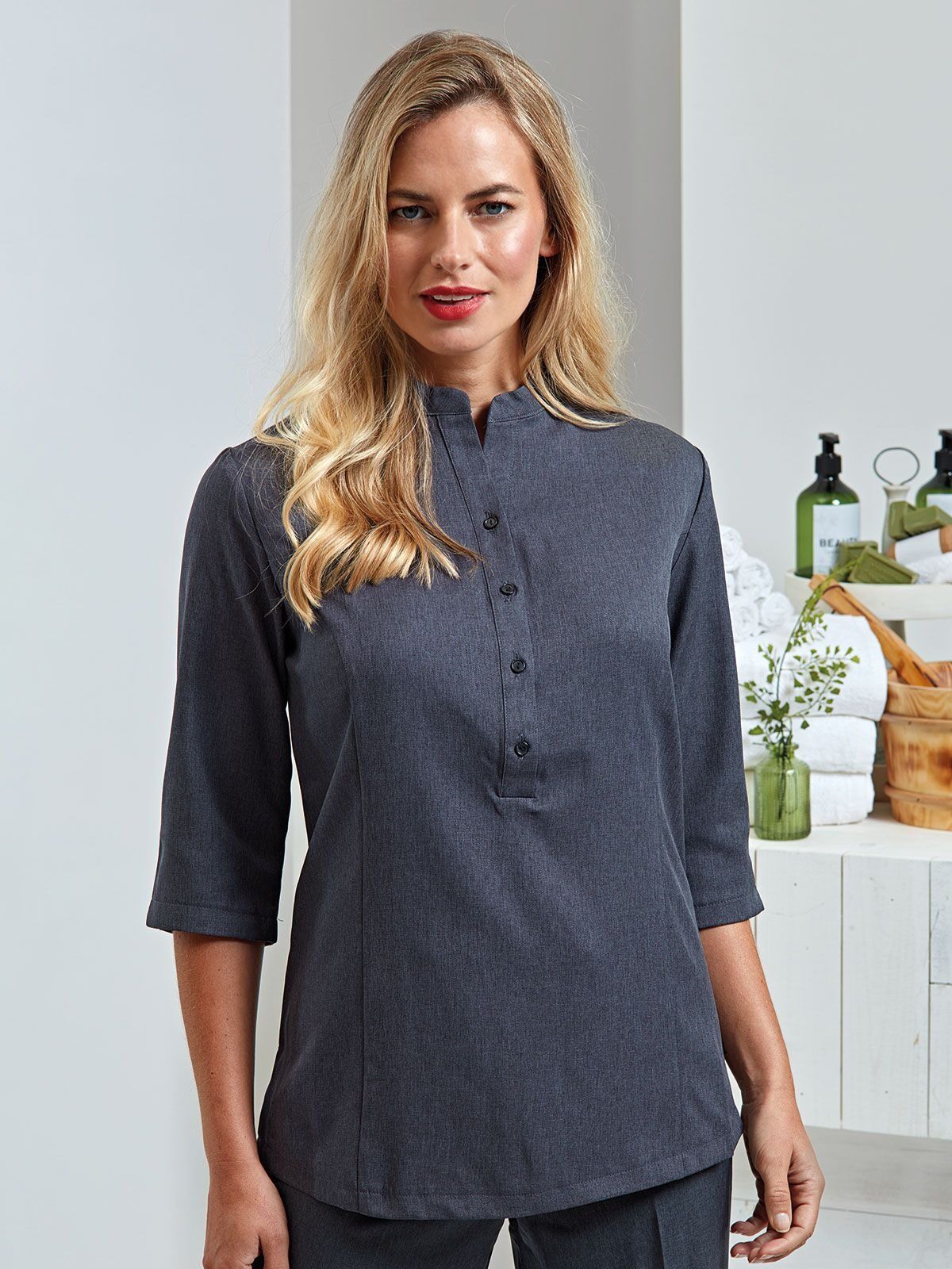 Verbena Linen Look Button Up Beauty Tunic - Premier