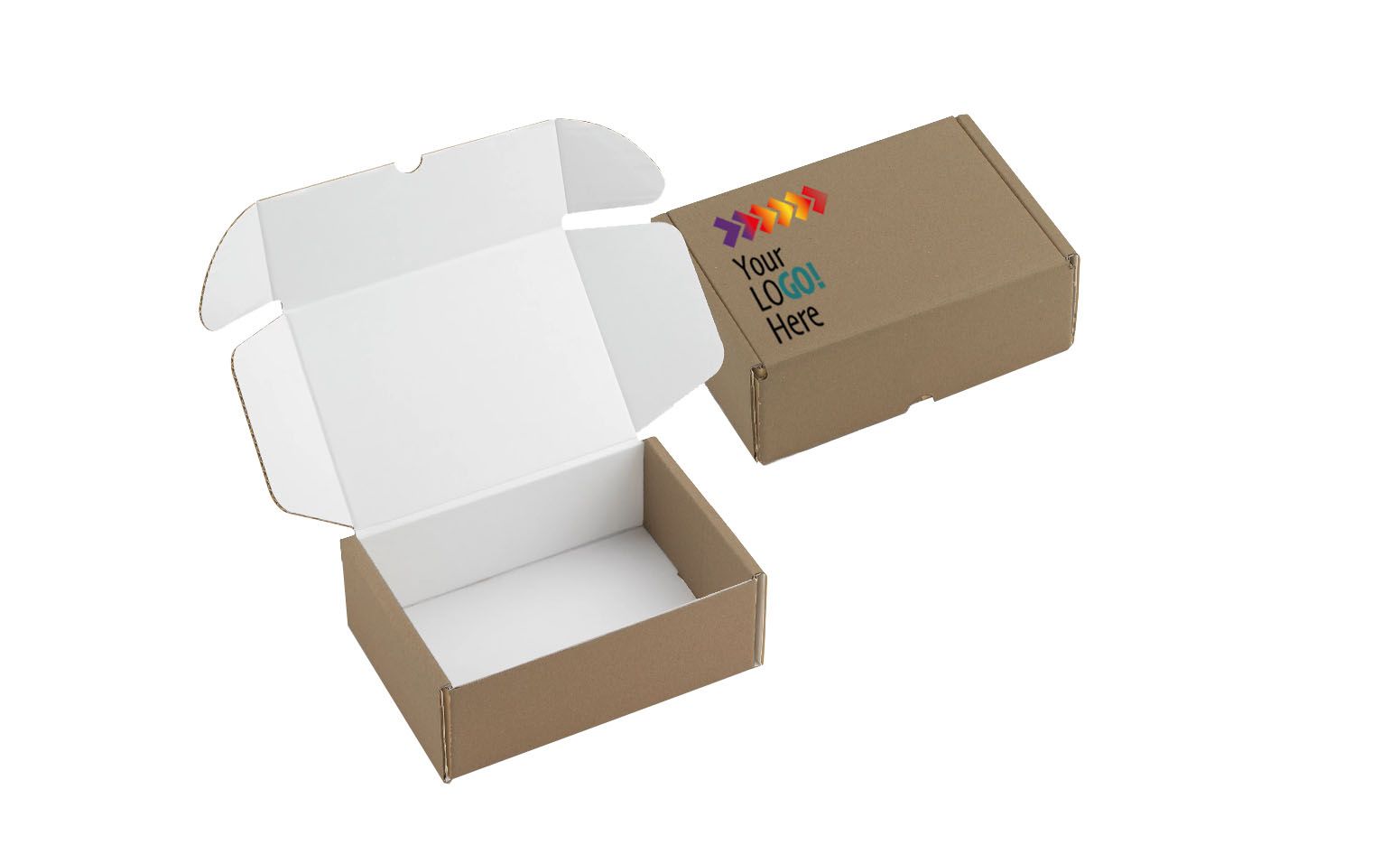 Scatole per spedizioni a cofanetto rinforzate avana/bianche
