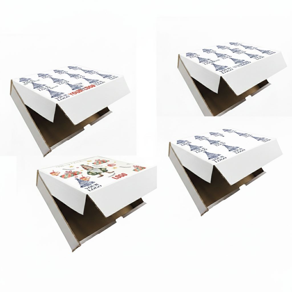 Scatole a cofanetto bianche con design Natalizio