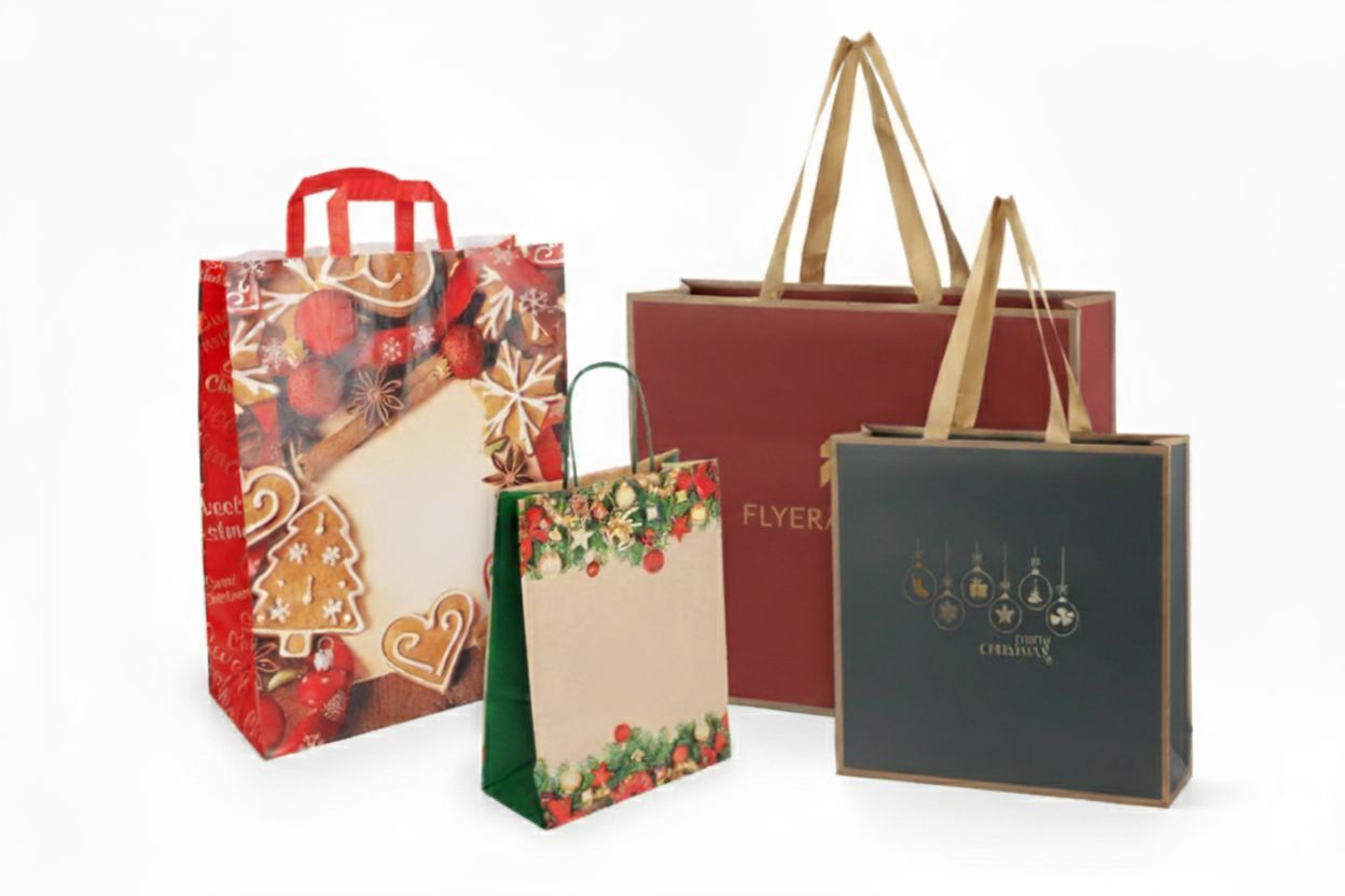 Shopper di Natale con motivo grafico