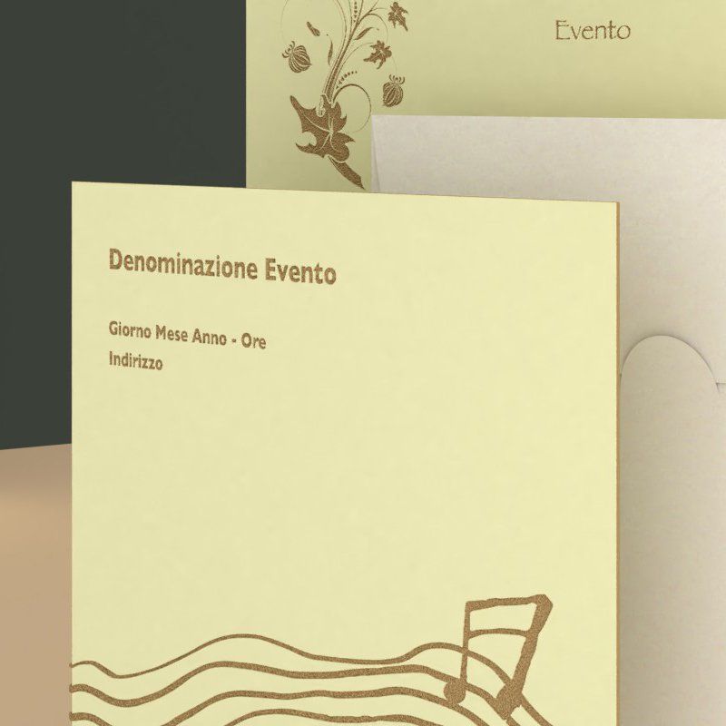 Biglietti di invito su cartone vegetale con incisione laser 16,5x16,5