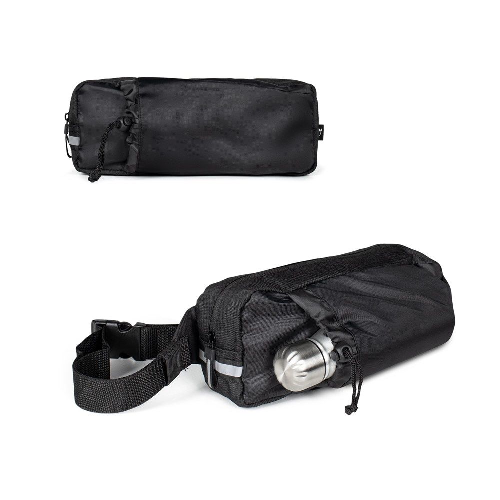 DELFOS POUCH SHINY. Marsupio 300D poliestere riciclato (finitura lucida) e 600D poliestere riciclato con elementi riflettenti