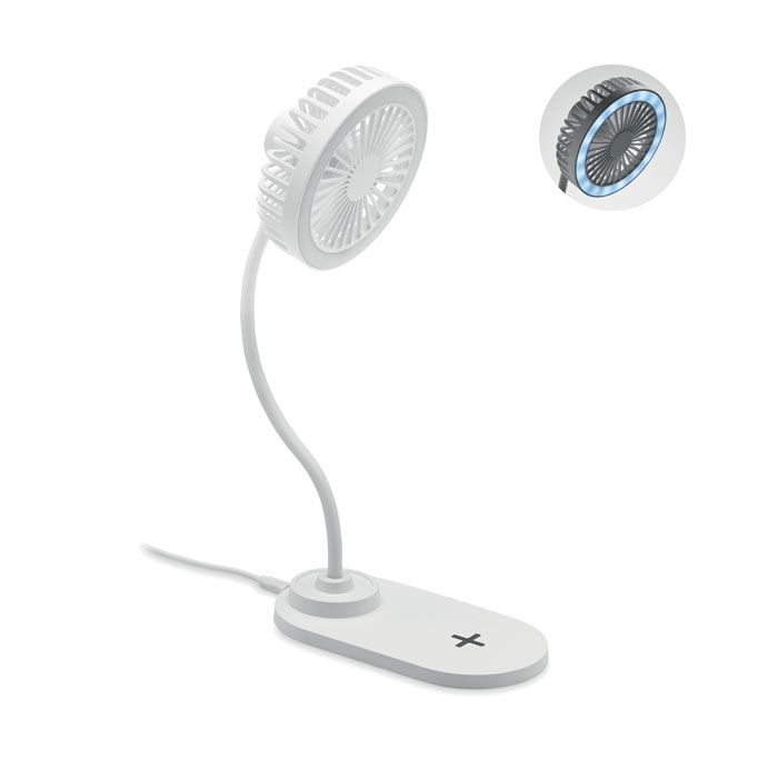 Ventilatore da scrivania con luce e caricabatterie wireless Viento