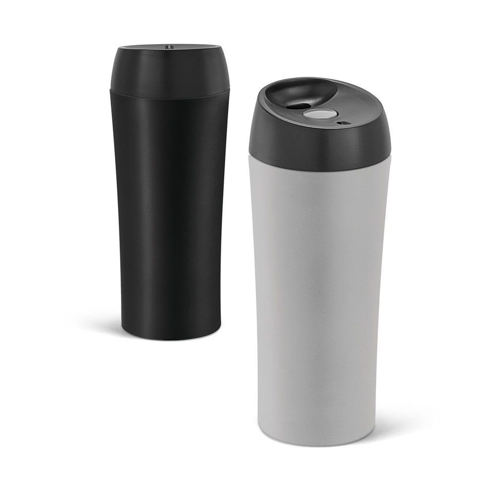 MONARDA. Bicchiere da viaggio in acciaio inox e PP 470 mL