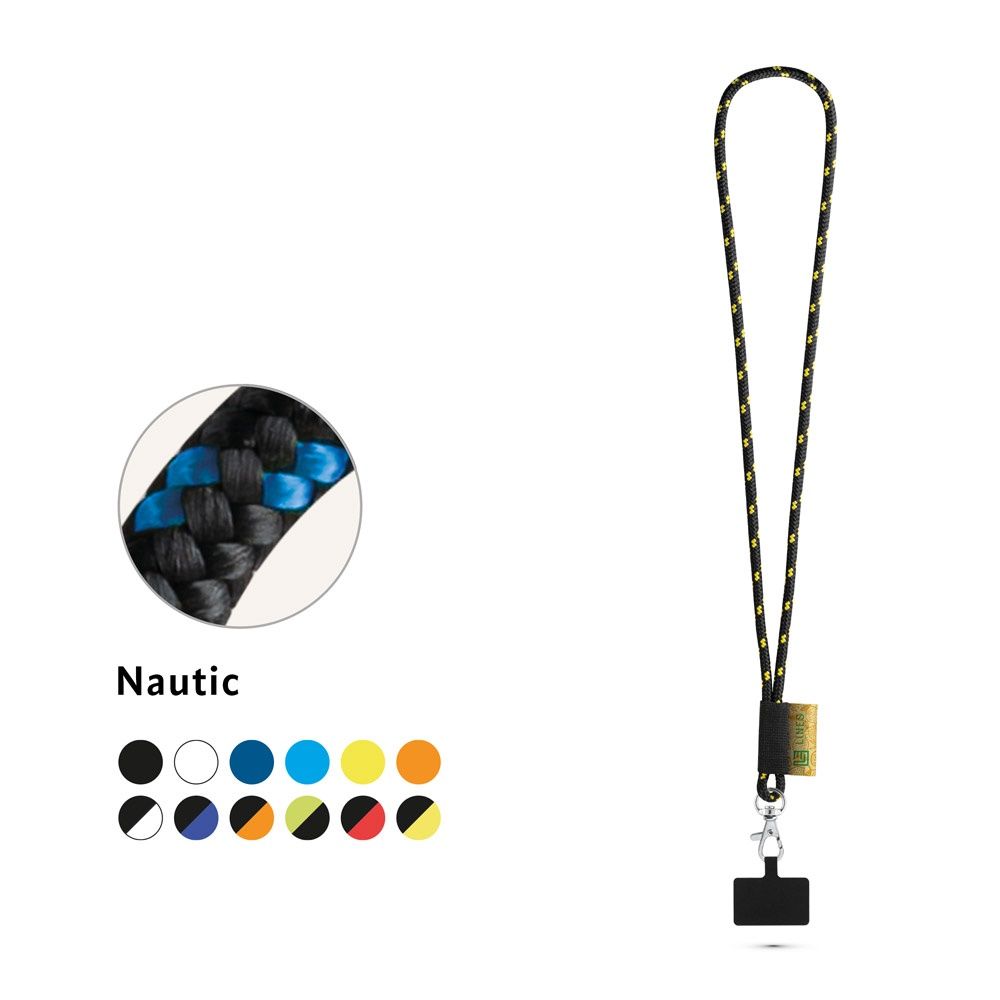 STAFFORD. SET Lanyard NAUTIC Lungo (Ø 7 mm) con moschettone a leva da 9 mm e porta cellulare
