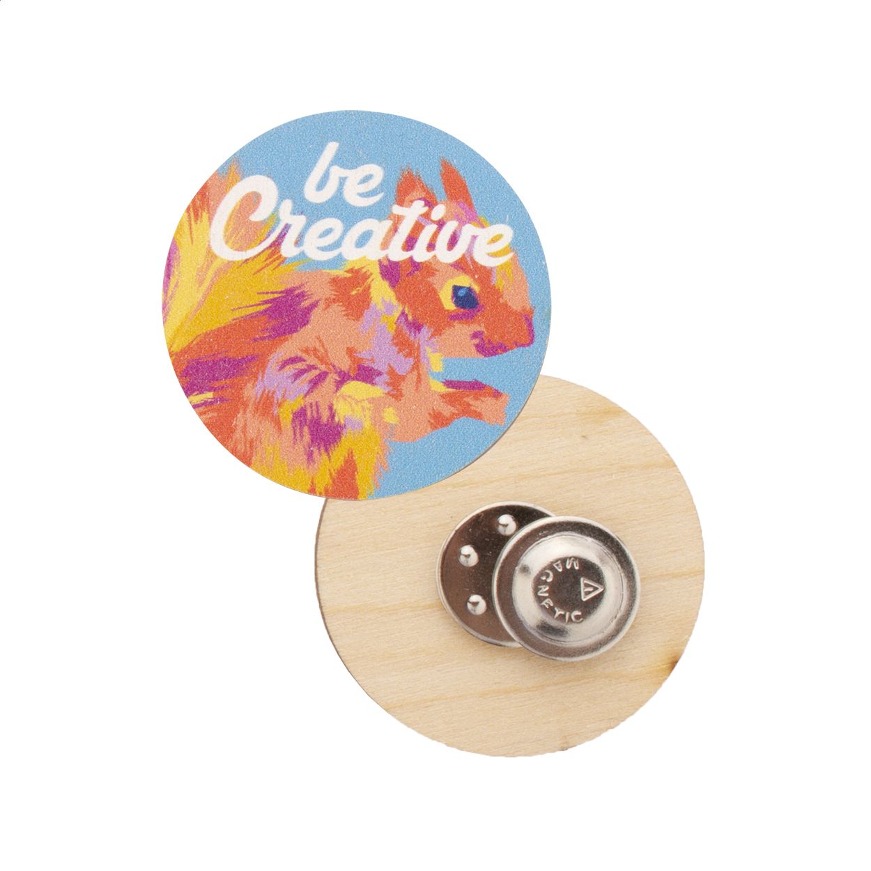 WooBadge. Spilla magnetica personalizzabile