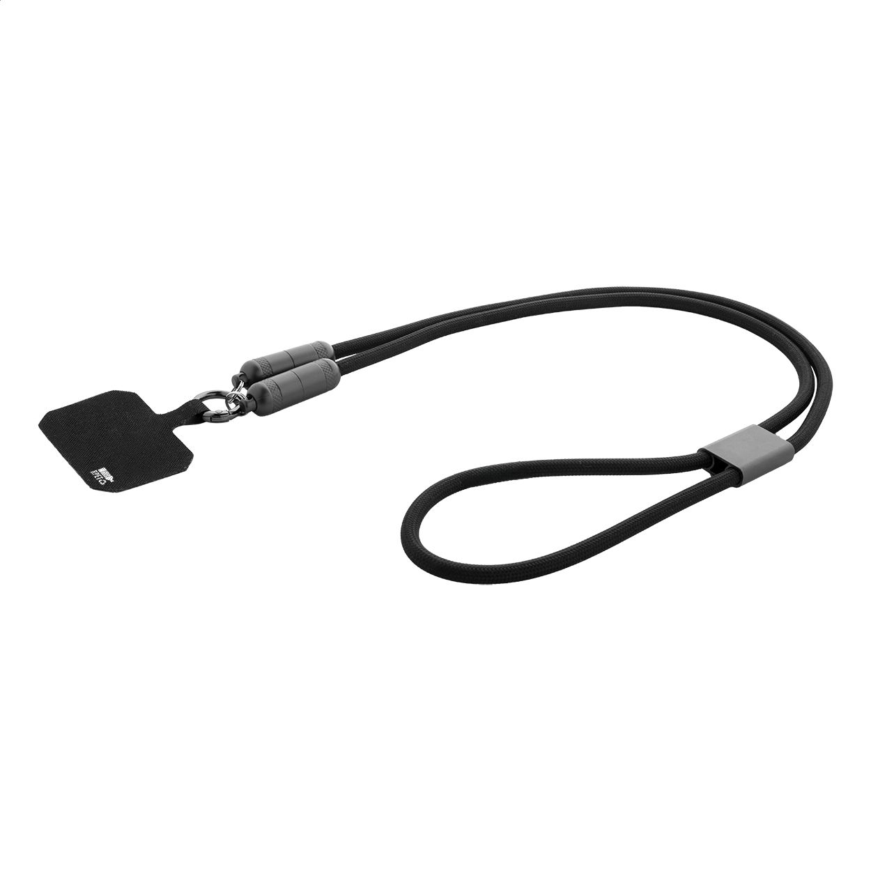 Fastly. Lanyard in RPET con cavo di ricarica da 60W