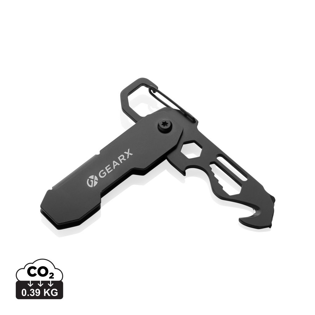 Attrezzo pieghevole e apri pacchi EDC Gear X con moschettone