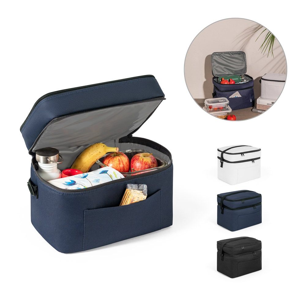 CANCUN LARGE. Borsa termica in poliestere riciclato 600D, con tracolla regolabile