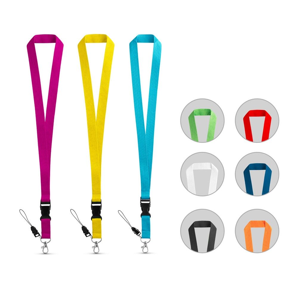 ANQUETIL. Lanyard in poliestere con moschettone in metallo