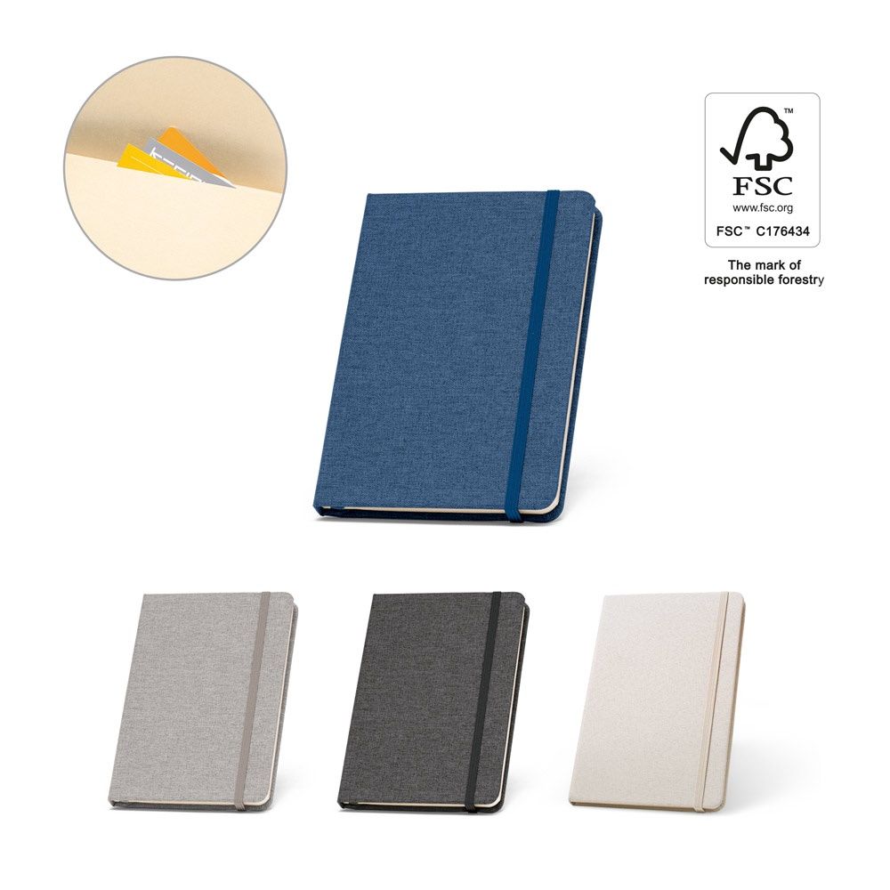 BOYD. Blocco note A5 in poliestere riciclato (100% rPET) con pagine a righe