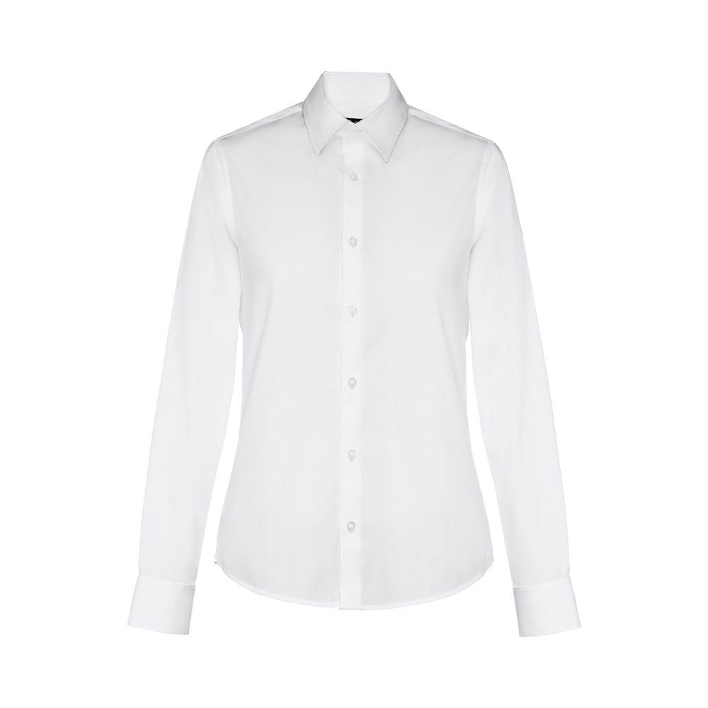 THC PARIS WOMEN WH. Camicia in popeline a maniche lunghe da donna. colore bianco