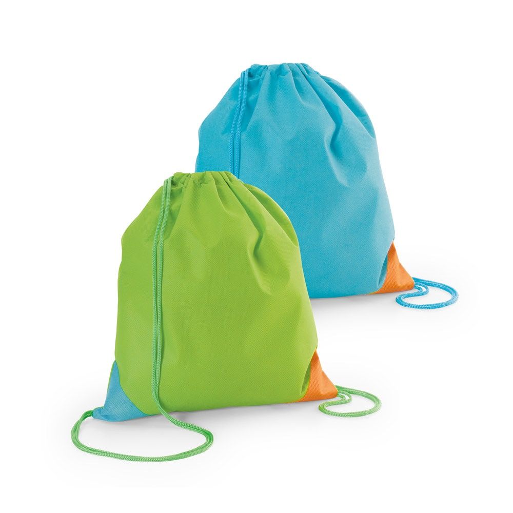 Sacche in tnt (80 g/m²) Bissaya con angoli triangolari colorati