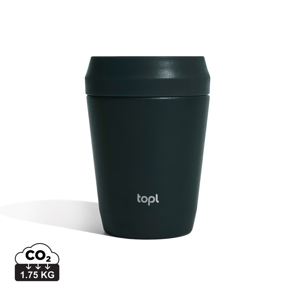 Bicchiere Topl in rAcciaio con tappo 360 brevettato 235ml