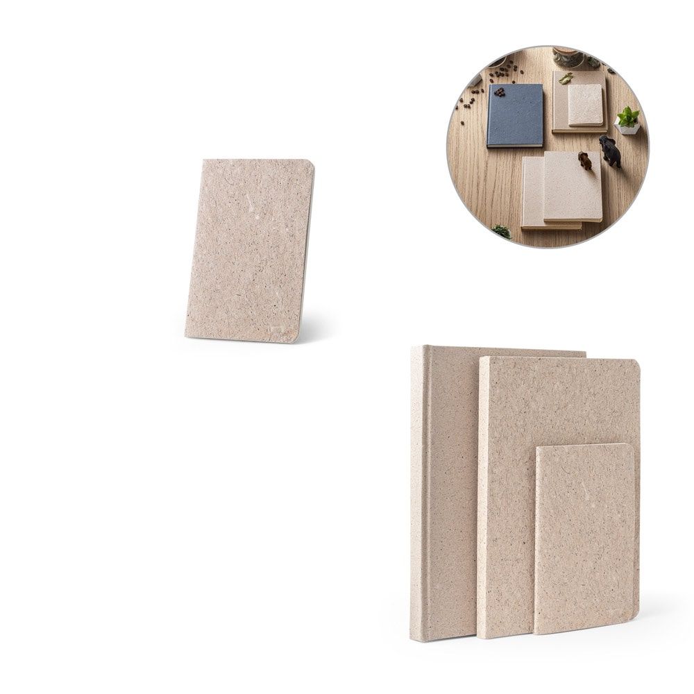TEAPAD SOFT. Block notes A6 con copertina flessibile fabbricata tramite gli scarti delle foglie di té (65%)