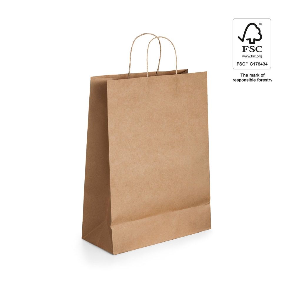 Shopper carta kraft 115 g/m² Tayla con maniglia ritorta