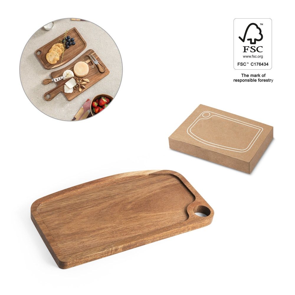 CAPER. Tagliere in legno di acacia