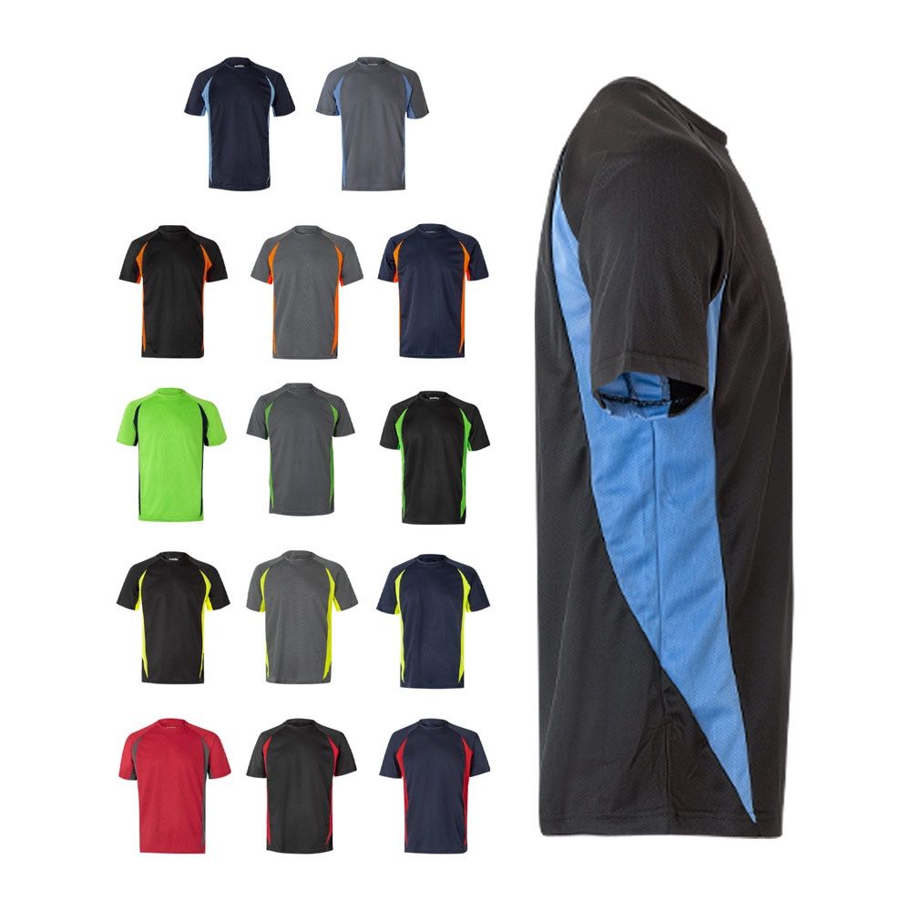 Maglietta tecnica bicolore bird-eye 160g/m² in poliestere VL SLAYER.