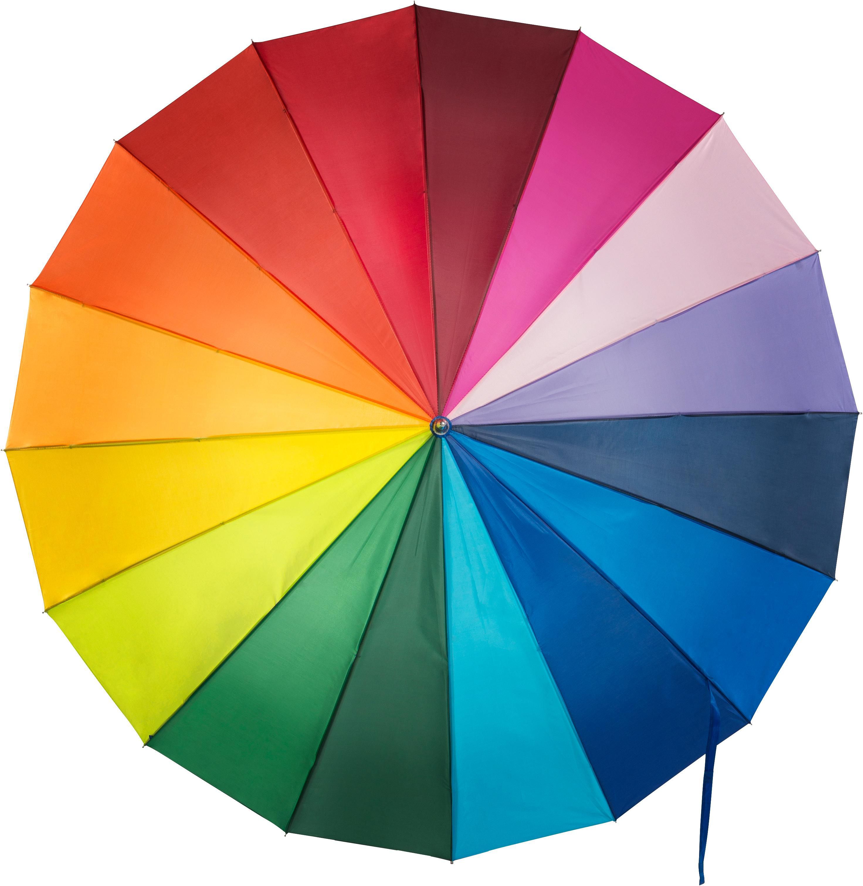 Ombrello arcobaleno 16 pannelli, in poliestere 190 T Haya