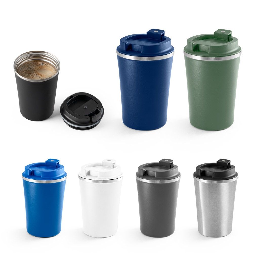 PHELPS. Bicchiere da viaggio in acciaio inox e PP 470ml
