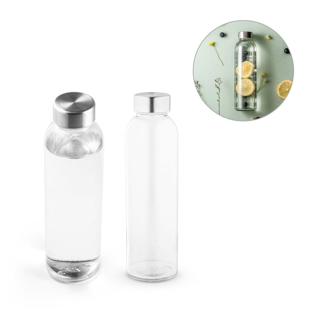 SOLER. Borraccia in vetro con tappo in acciao inox per la sublimazione 500 mL