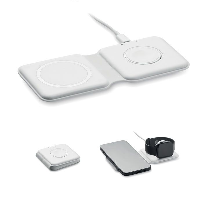 Base ricarica wireless 2 in 1 pieghevole 15W Flip