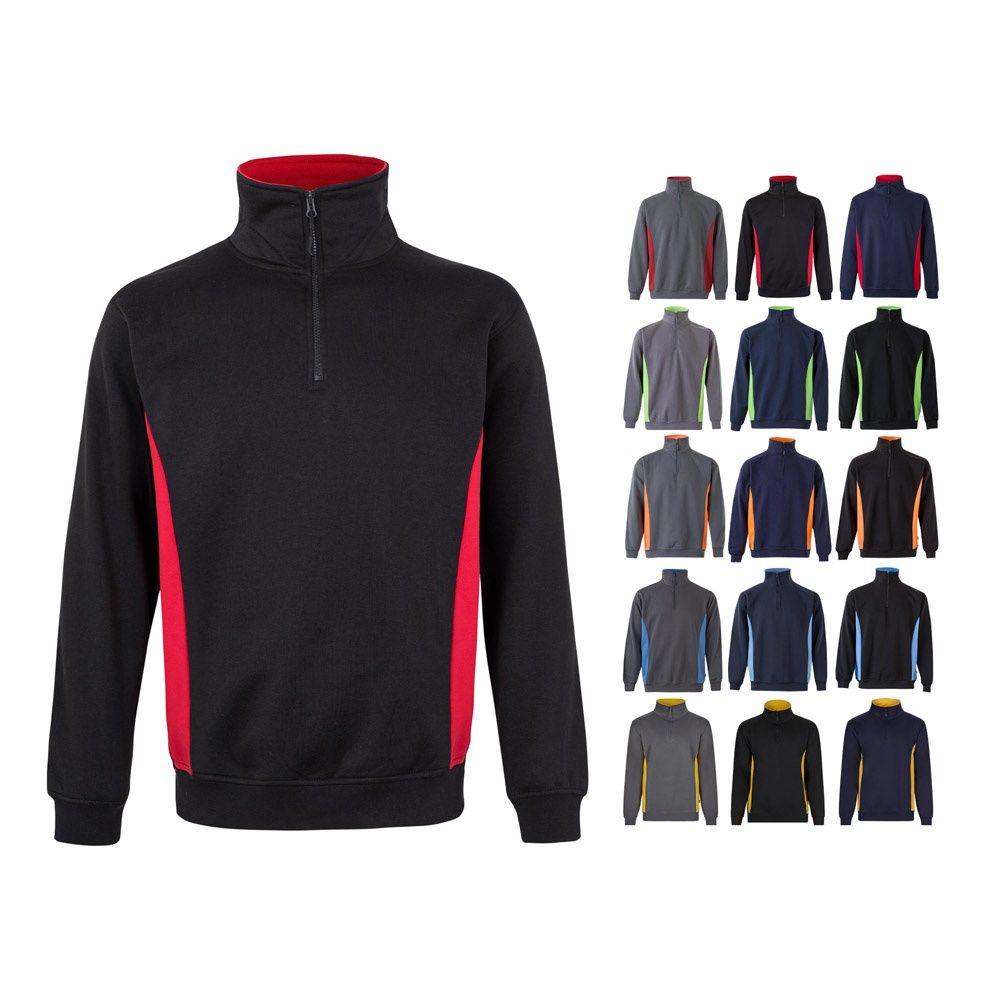 VL SVAROG. Felpa in spugna bicolore (260g/m²), in poliestere (65%) e cotone (35%)
