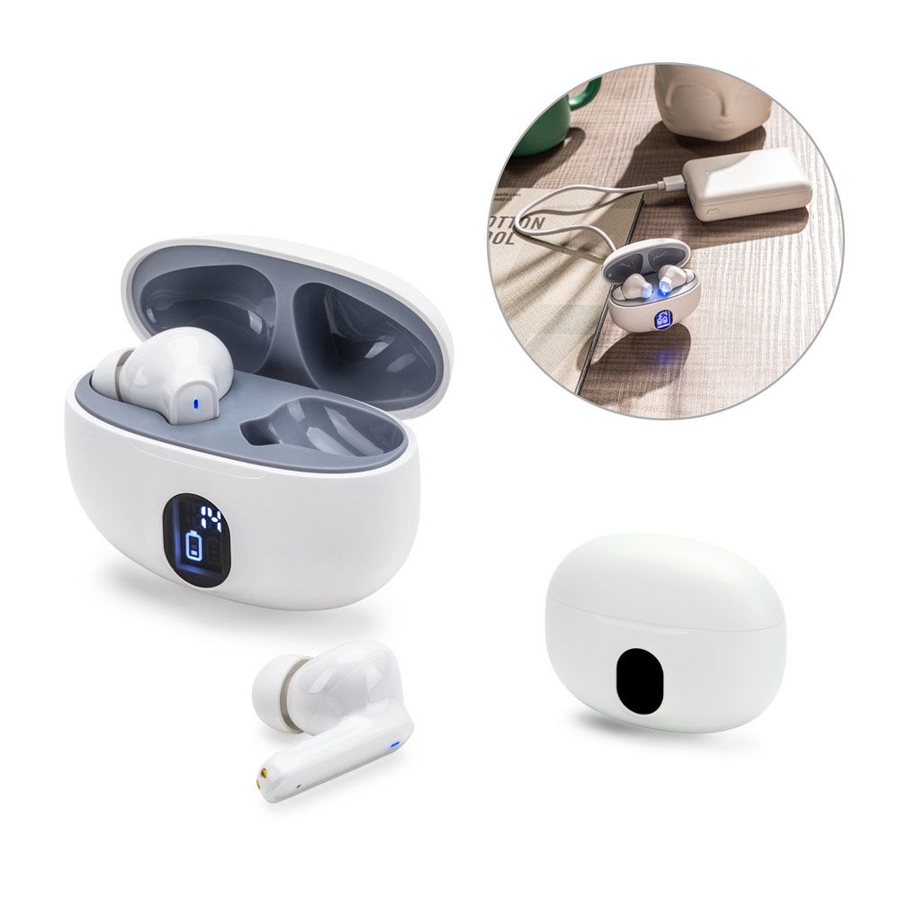 CAETANO. Auricolari wireless con 4 ore di autonomia in ABS riciclato (100% rABS)