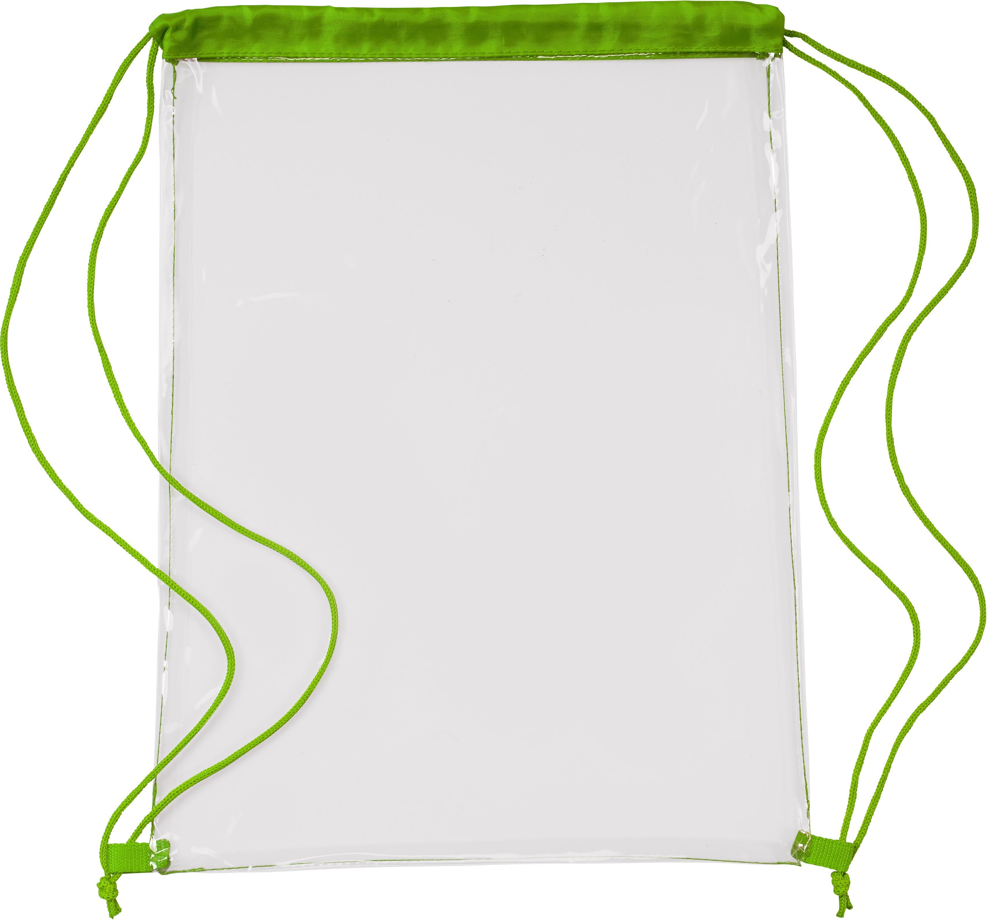 Zainetto trasparente con chiusura a coulisse in PVC Kiki