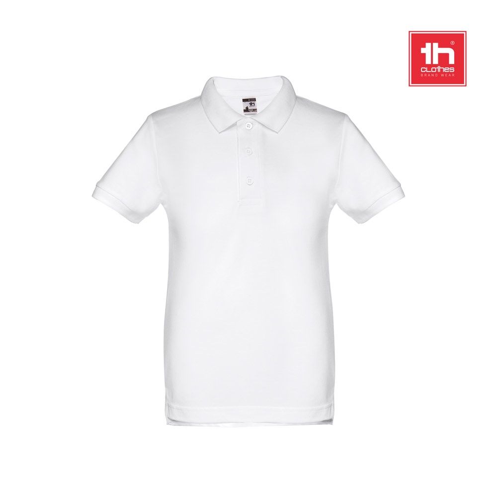 THC ADAM KIDS WH. Polo a maniche corte per bambini (unisex). colore bianco