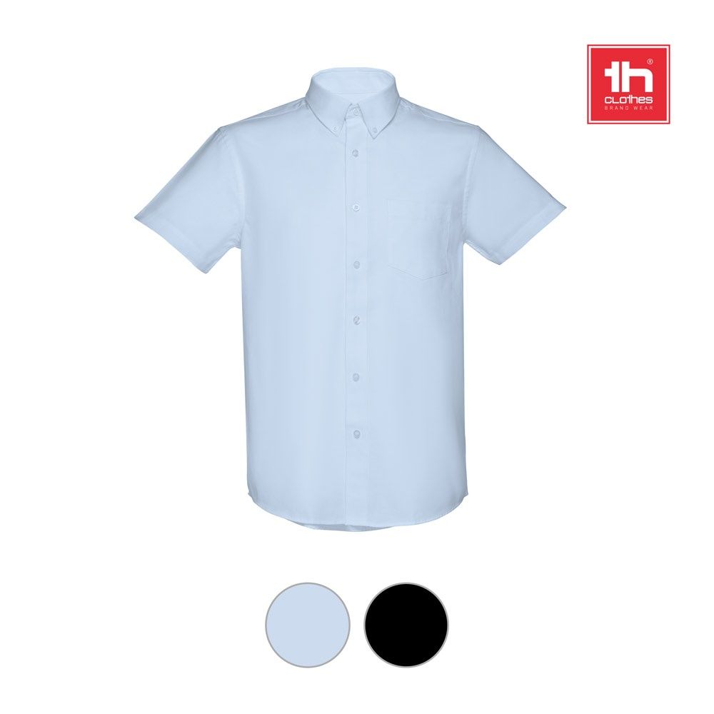 THC LONDON. Camicia oxford da uomo a maniche corte