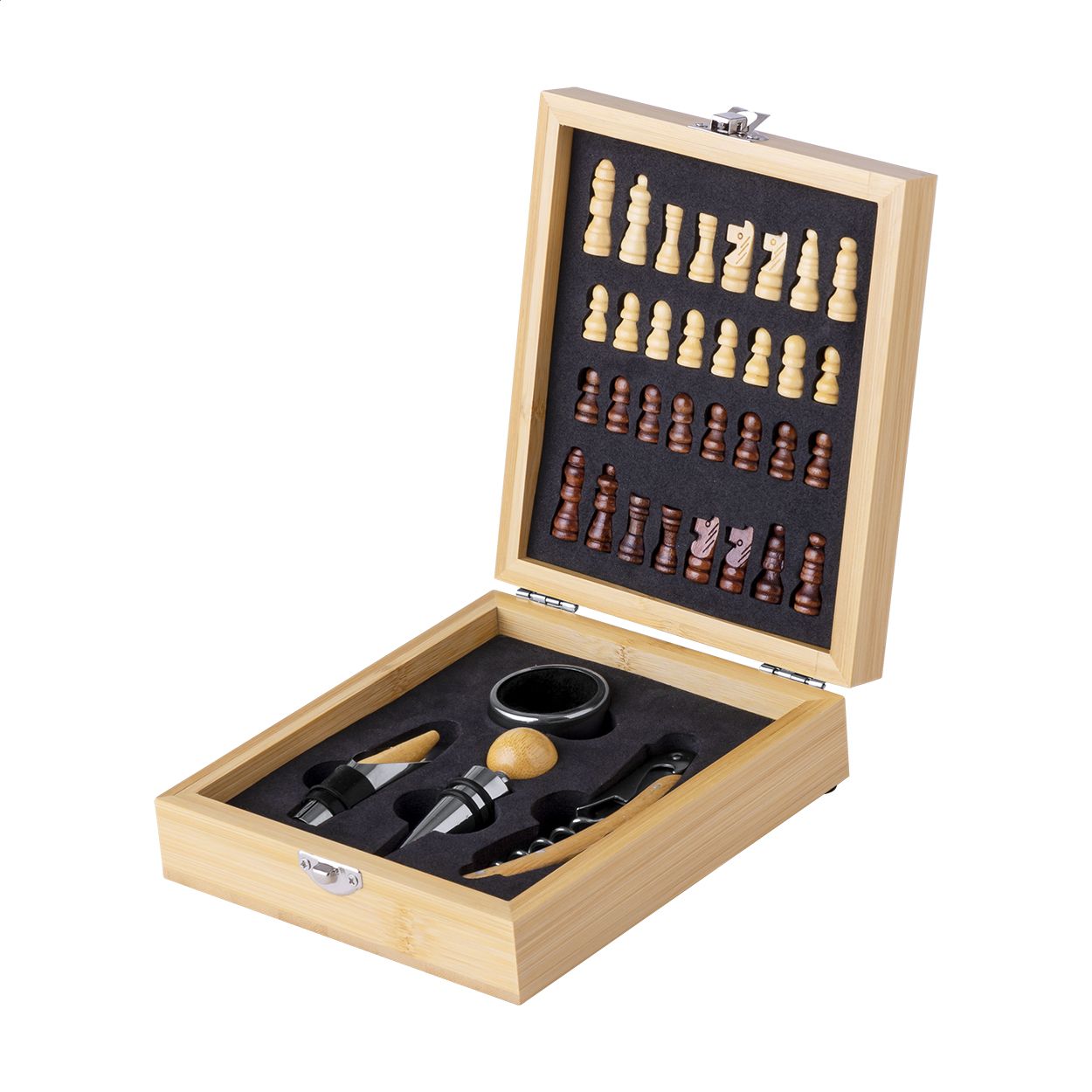 Kaspar. set da vino con scacchi