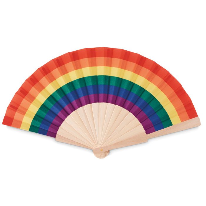 BOWFAN. Ventaglio in legno arcobaleno