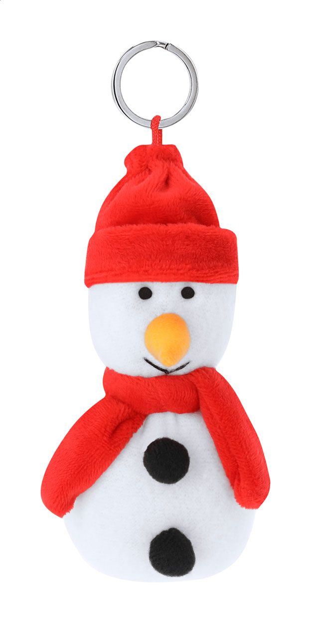 Velin. Portachiavi natalizio di peluche, pupazzo di neve