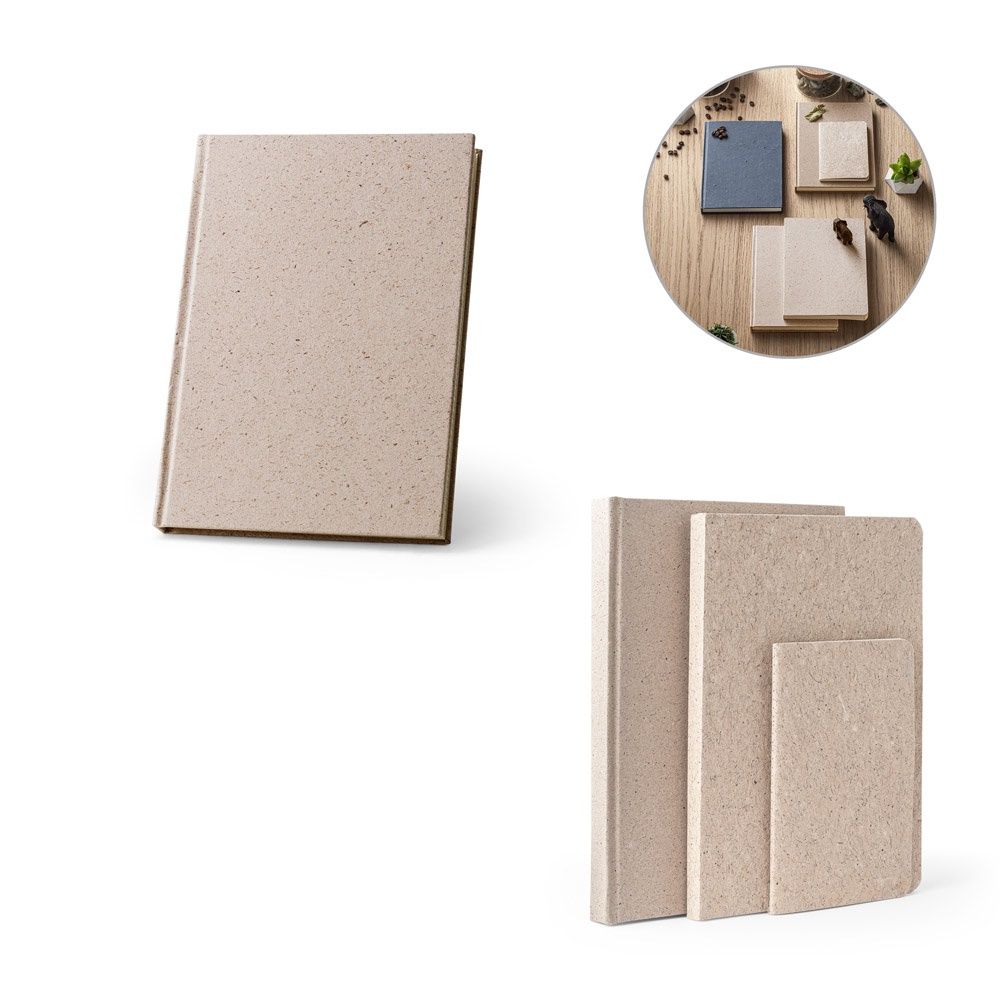 TEAPAD RIGID. Block notes A5 con copertina flessibile fabbricata tramite gli scarti delle foglie di tè (65%)