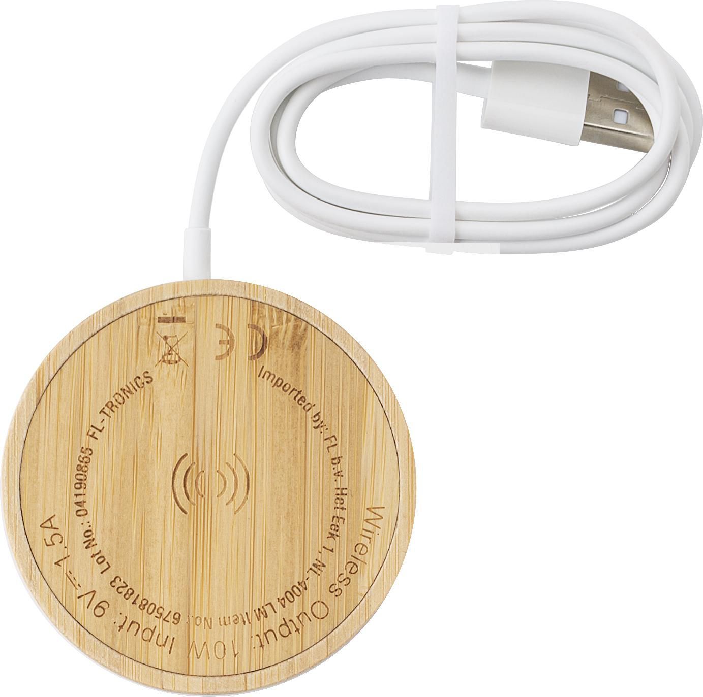 Caricabatterie wireless in bamboo e TPE Riaz