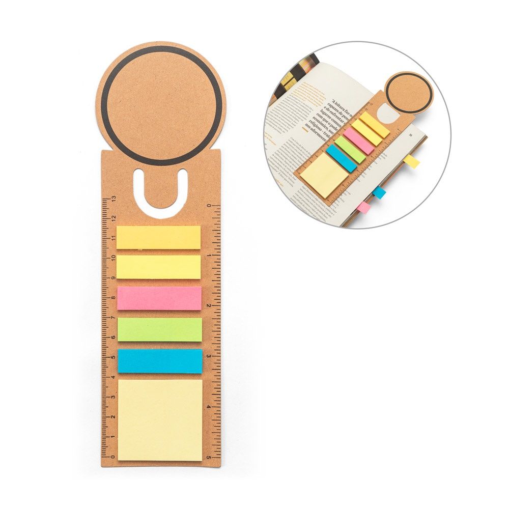 SAWYER. Set da ufficio 3 in 1, realizzato in carta riciclata al 100%, con superficie superiore rotonda estampa nera su tutto il perimetro