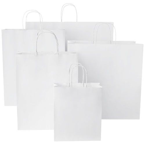Sacchetto in carta kraft da 80 g/m2  con manici intrecciati - 18 x 8 x 21 cm