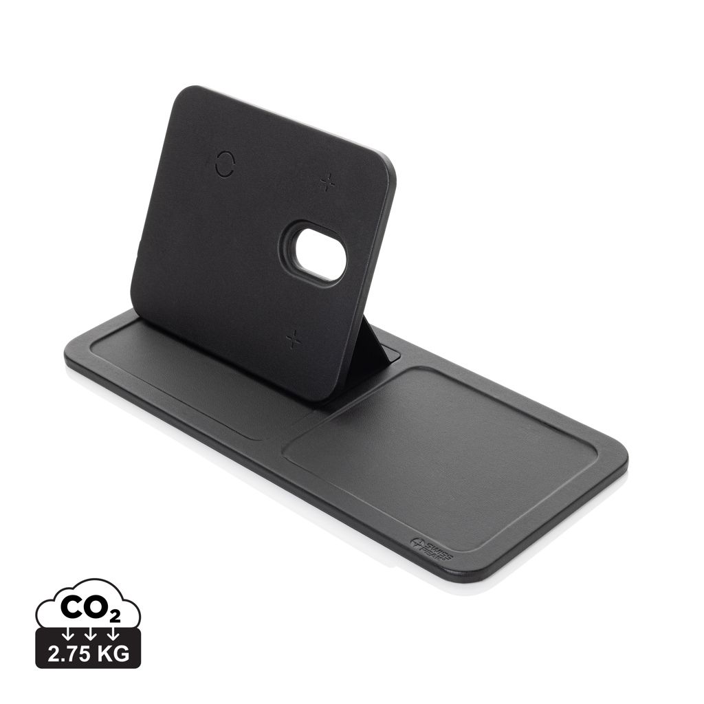Base di ricarica wireless 3 in 1 Swiss Peak in rPU RCS