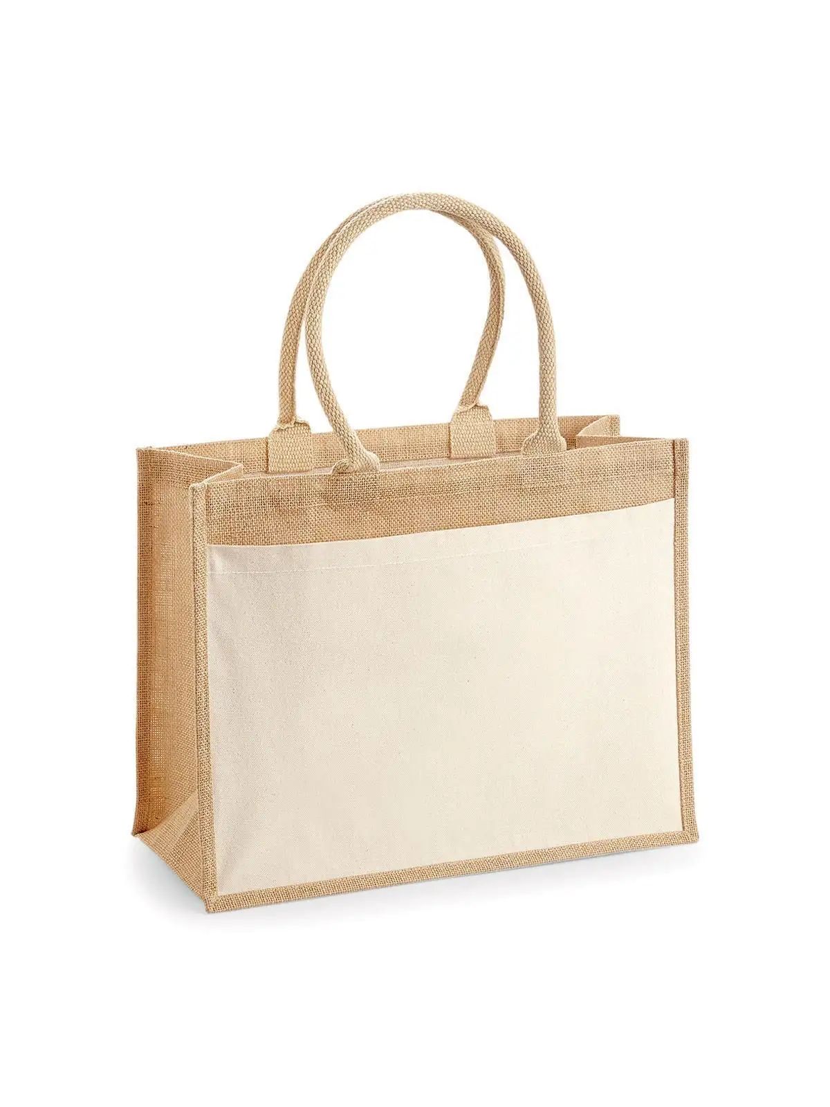 Cotton Pocket Jute Shopper - Westford Mill - W427