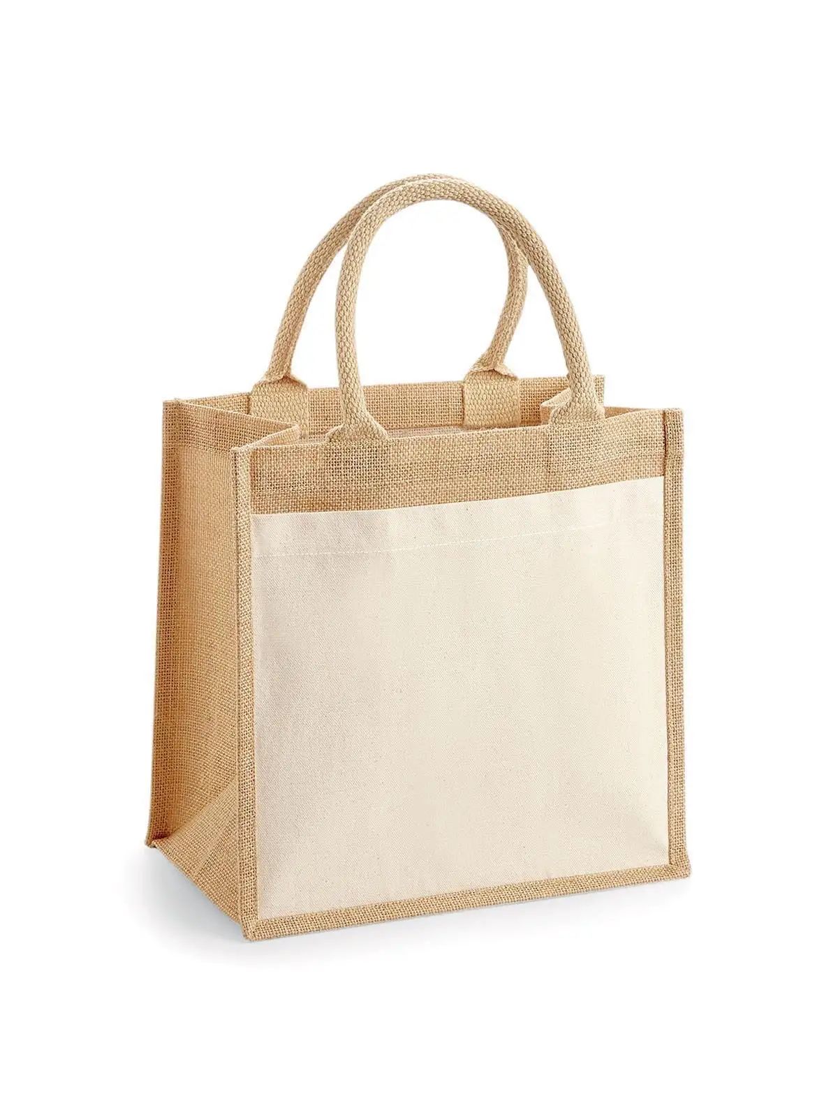 Cotton Pocket Jute Midi Tote - Westford Mill - W426