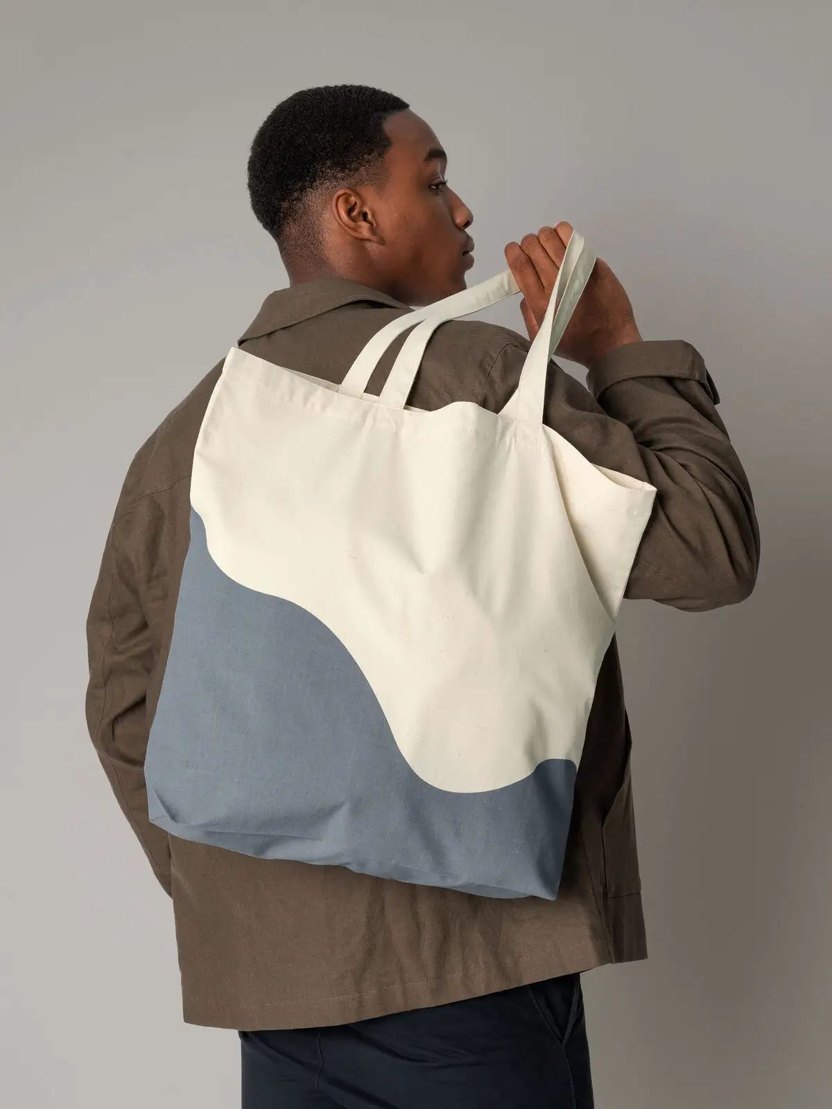 Organic Cotton Wave Print Maxi Tote - Westford Mill - W235