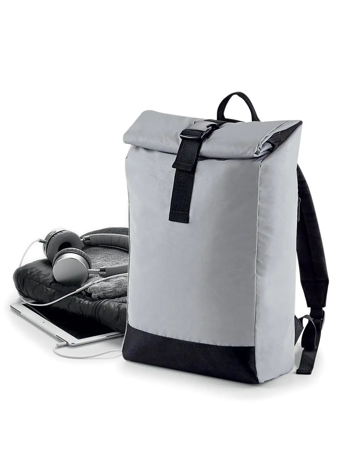 Reflective Roll-Top Backpack - Bag Base - BG138