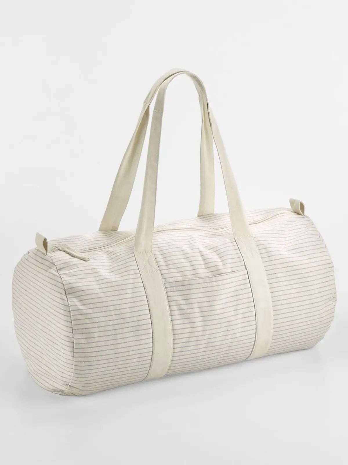 Striped Organic Cotton Barrel Bag - Westford Mill - W258
